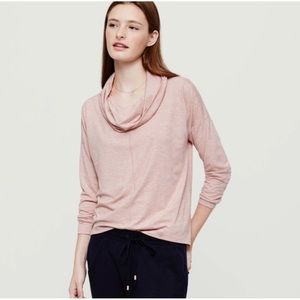Lou & Grey Soft Pink Turtleneck Jersey Top Size XS Lightweight